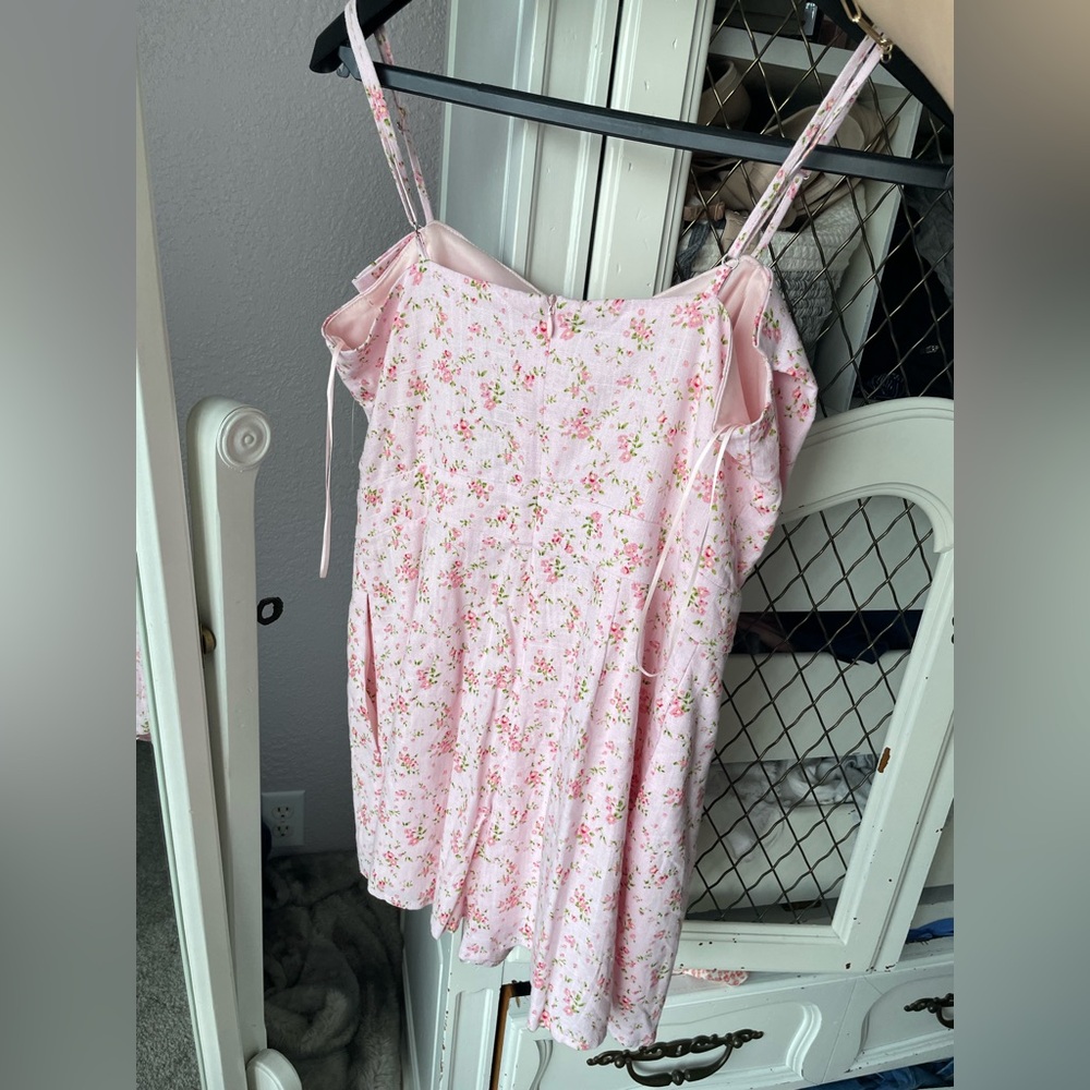 Altard State Floral light pink romper summer dress with pockets women’s size M - Picture 3 of 9